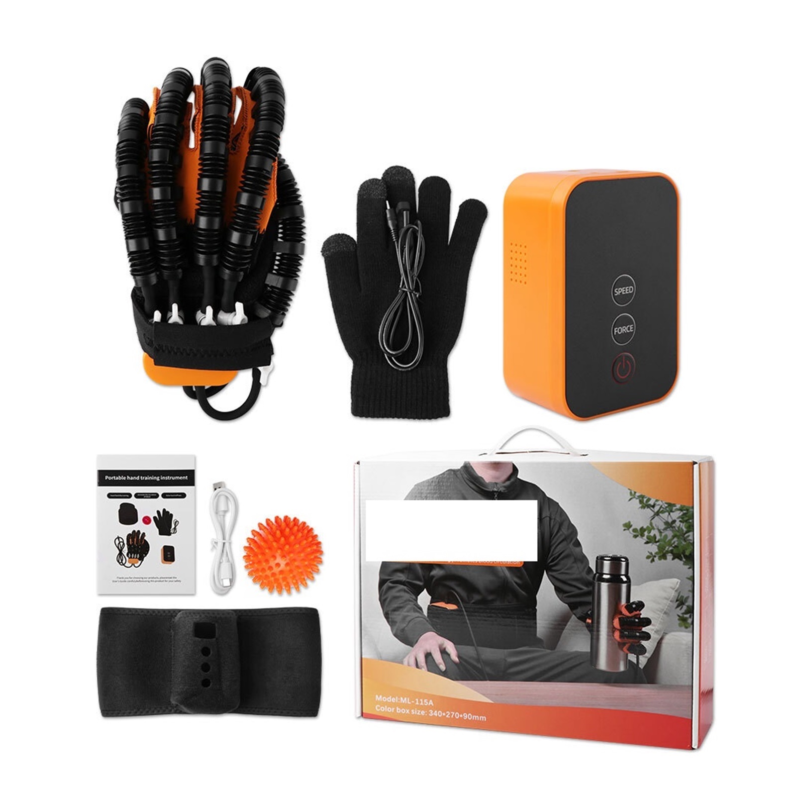 Protable Rehabilitation Robot Gloves Stroke Hemiplegia Cerebral Infarction Training Device Finger Exerciser Hand Function Recove ,Bionic Technology